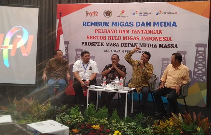 Rembug Nasional Migas dan Media digelar dalam rangkaian Hari Pers Nasional (HPN) 2019 di Jawa Timur. foto: DIDI ROSADI/ BANGSAONLINE