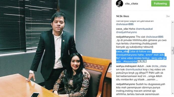 Cita Citata dalam foto kenangan mesra bersama Amrullah Amri Tausikal. foto: instagram  