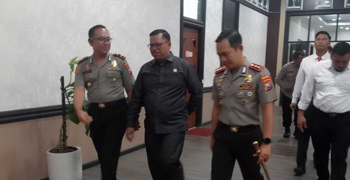 Kapolres Pasuruan, AKBP Harto Agung Cahyono, saat disambutan jajaran pimpinan dewan.