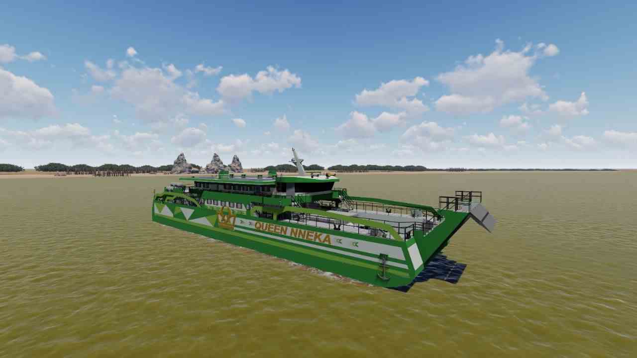Inilah desain kapal fery yang meraih juara pertama di ajang International Student Design Competition 2024 yang diselenggarakan oleh Worldwide Ferry Safety Association (WFSA) yang bermarkas di Amerika Serikat. Foto: istimewa