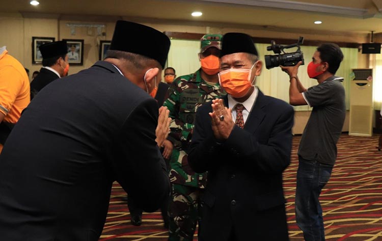 Acara pelantikan Sekda dan 7 Pimpinan Tinggi Pratama Pemkot Pasuruan, beberapa waktu lalu. (foto: SUPARDI/ BANGSAONLINE)