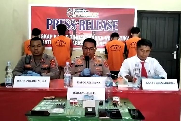 Lima Pelajar dan Mahasiswa Berhasil Ditangkap Polisi Akibat Edarkan Narkoba. Foto: Ist
