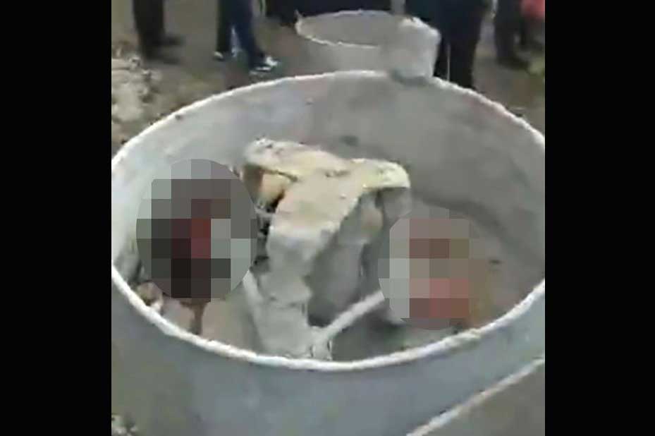 Bagian tubuh balita yang tersisa dalam molen. foto: mirror.co.uk