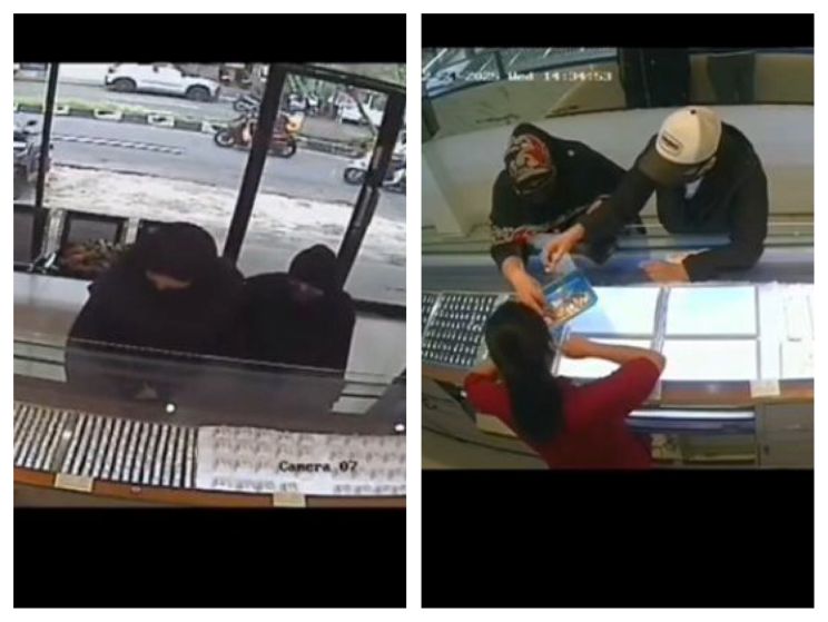 Tangkapan layar CCTV saat pelaku beraksi menyasar toko emas di Jl. Pacar Keling Surabaya