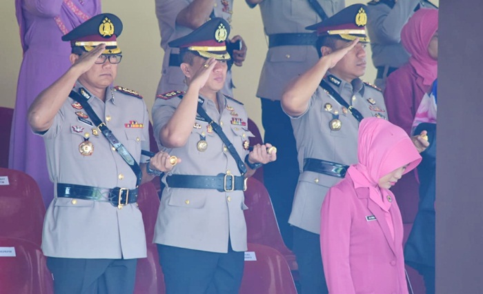 Kapolresta Sidoarjo Kombes Pol Sumardji menghadiri Upacara Penutupan Diktukba Polri.