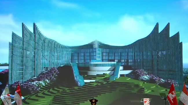 Desain terbaru Istana Kepresidenan Ibu Kota Negara (IKN) yang pernah dipamerkan Presiden Jokowi. Foto: ist

