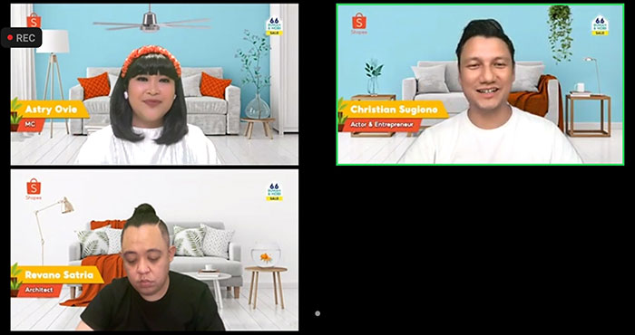 Tangkapan layar Bincang Shopee 6.6 Rumah & Hobi Sale : Hunian Pintar Ramah Kantong.