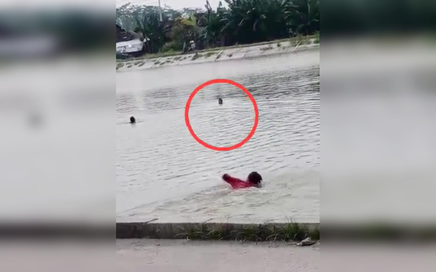 Detik-detik korban minta bantuan terekam video saat berada di tengah waduk. 