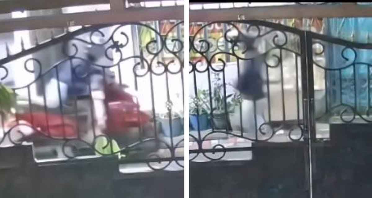 Rekaman CCTV pelaku curanmor di Surabaya.
