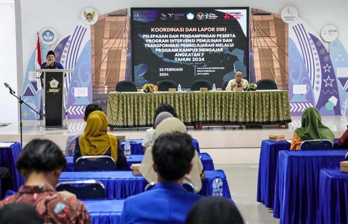 Disdik Kota Kediri saat menerima 93 peserta Kampus Mengajar Batch 7. Foto: Ist