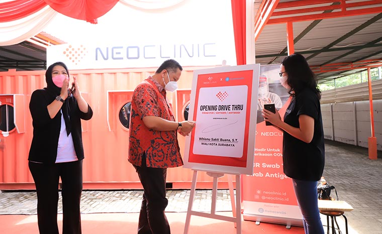 Plt. Wali Kota Surabaya Hadiri Pembukaan Layanan Drive Thru Swab PCR 