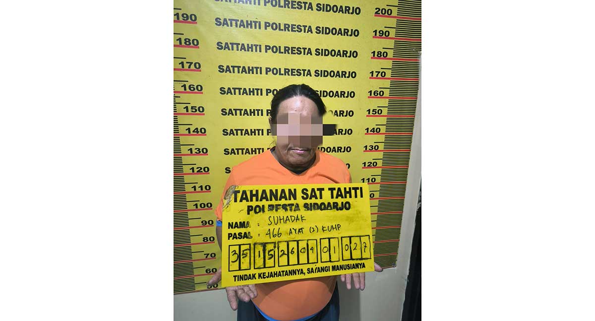 Pelaku penyerangan dengan celurit di kawasan Magersari, Sidoarjo.