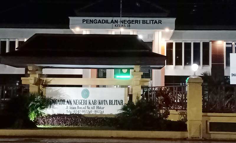 Kantor Pengadilan Negeri Blitar di Jalan Imam Bonjol Kota Blitar.