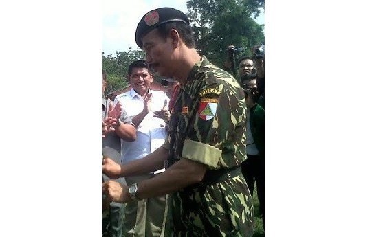 H Abdul Muchit, SH, Komandan Satkornas Banser ke-4 dalam suatu acara. Foto: istimewa