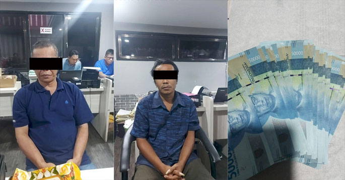 Kedua pelaku pemalsu uang palsu 