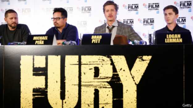 Bradd Pitt dan lima aktor lainnya membintangi film Fury yang berlatar belakang Perang Dunia II. Foto:repro bbc