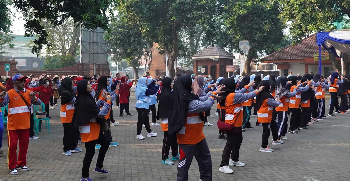 Senam bersama di Mojokerto.