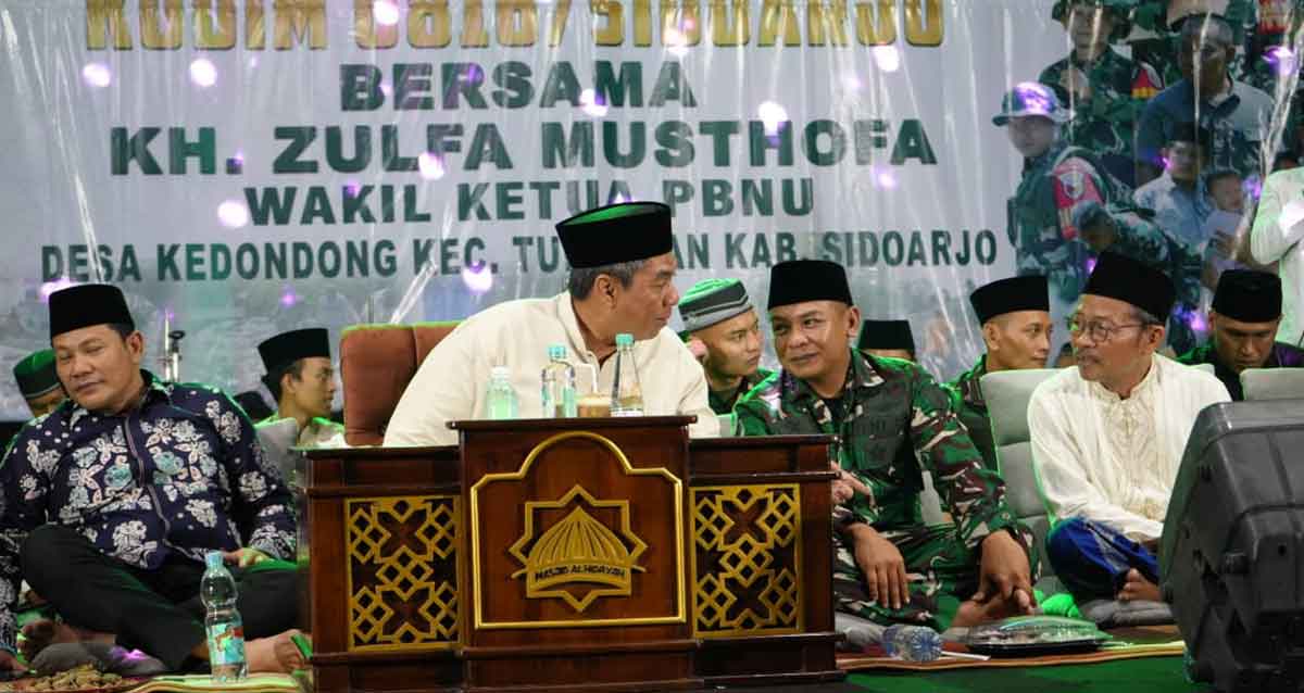 Pengajian yang digelar di lokasi TMMD ke-126 Sidoarjo. Foto: Ist