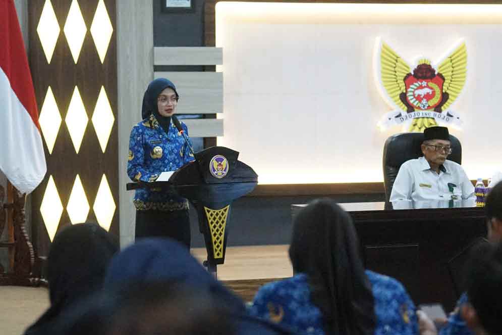 Wali Kota Kediri Vinanda Prameswati saat memberi sambutan. (Ist)