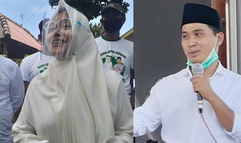 dr. Ikfina dan Gus Barra, Cabup-Cawabup Mojokerto Nomor Urut 1.