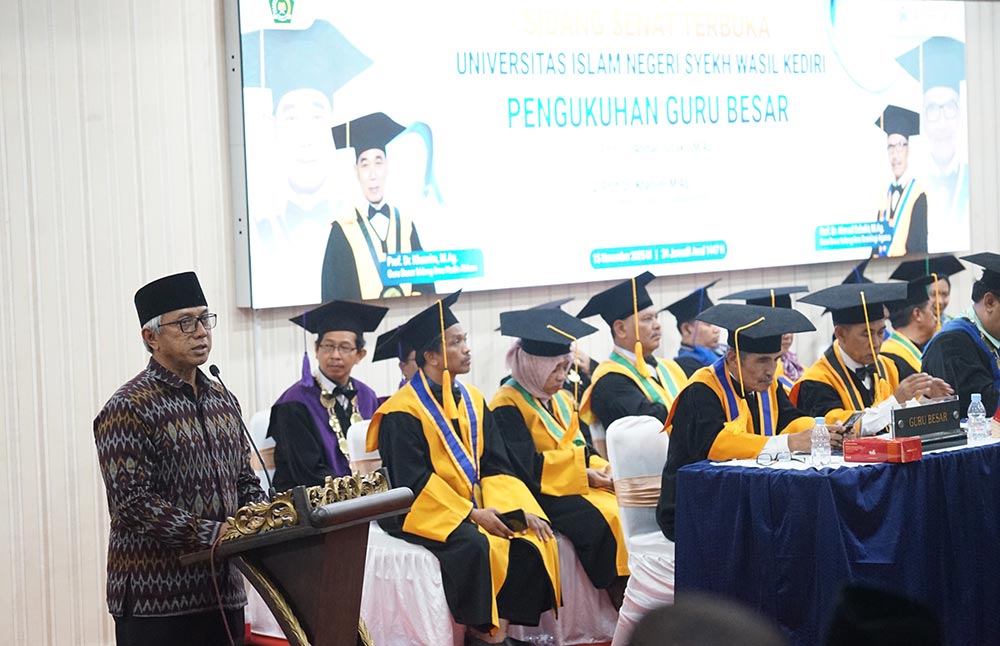 Wakil Wali Kota Kediri Gus Qowim saat menyampaikan sambutan. Foto: Ist.