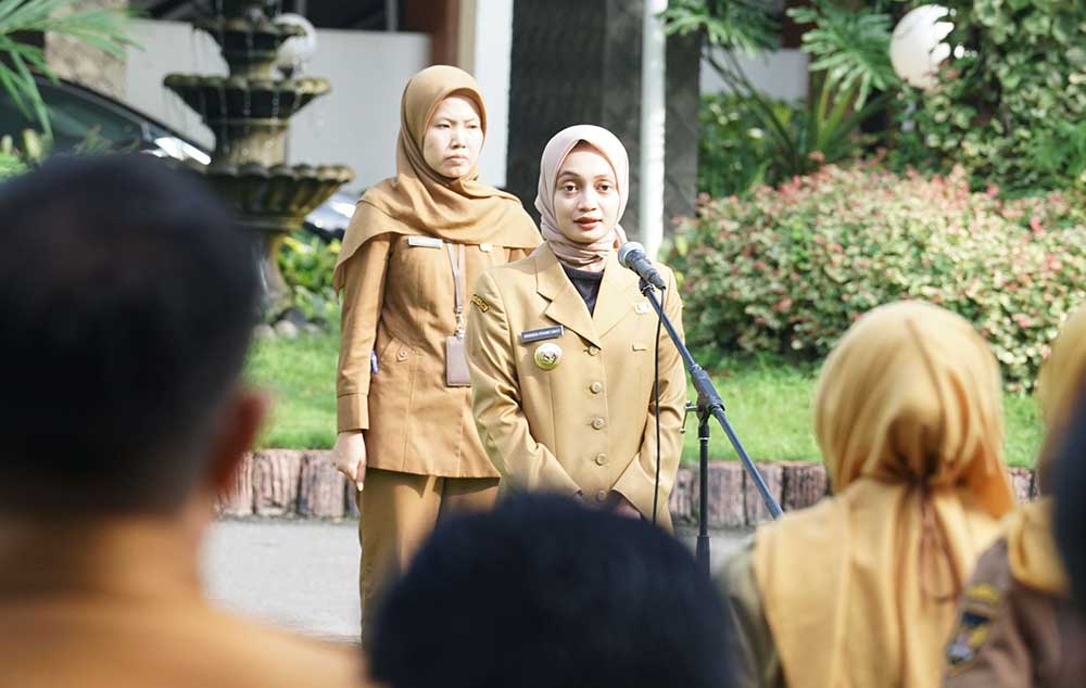 Wali Kota Kediri Vinanda Prameswati saat memberi sambutan. Foto: Ist.