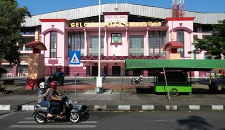 Gor Delta tampak dari depan. foto: Jawa Pos
