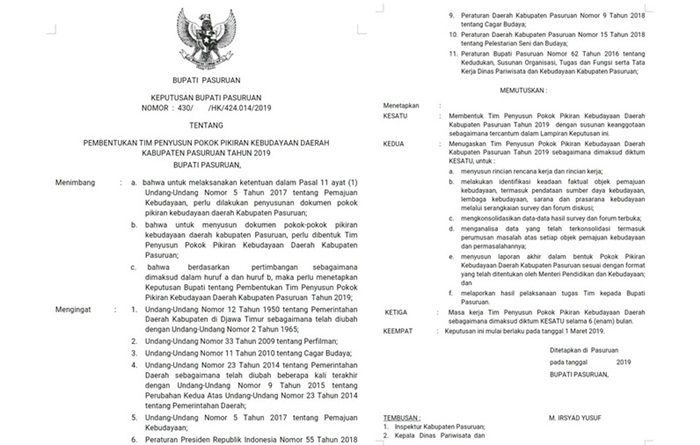Keterangan SK Bupati terkait Honorer.