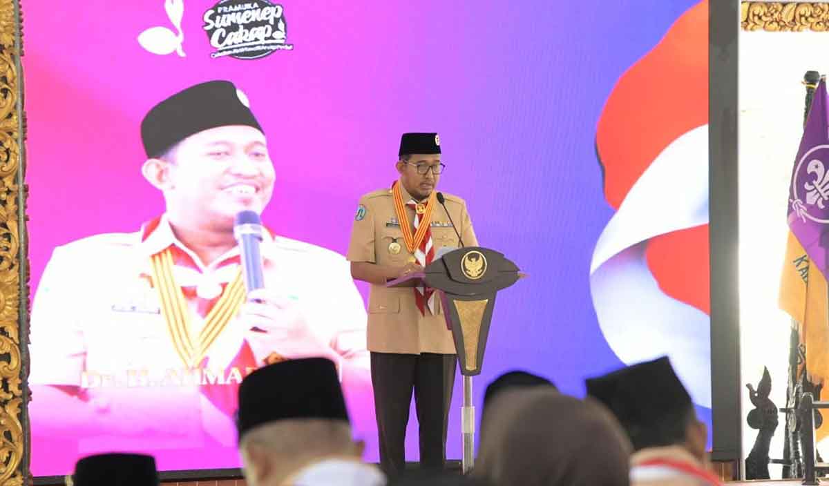 Bupati Sumenep Achmad Fauzi Wongsojudo saat memberi sambutan.