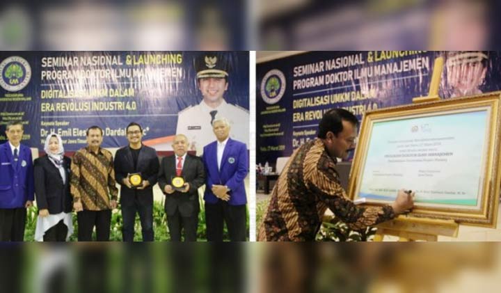 Kepala Dinas Koperasi dan UMKM Jatim Mas Purnomo Hadi foto bersama jajaran pejabat UM.