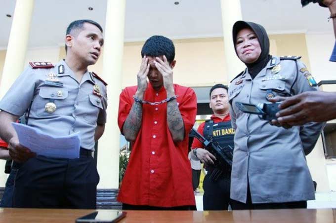 1 pelaku curanmor yang diringkus Tim Anti Bandit Polrestabes Surabaya.