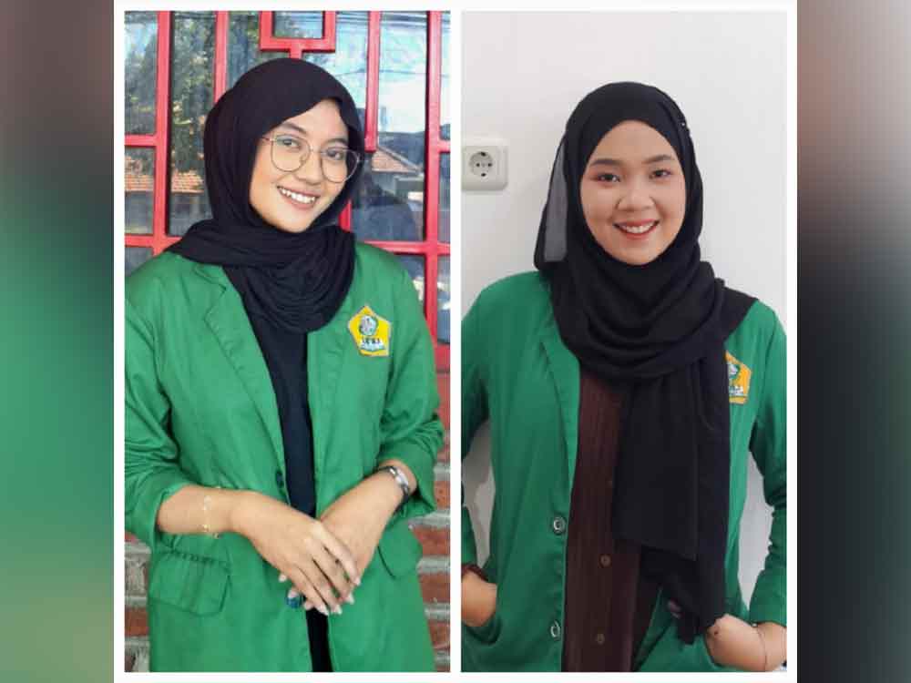 Qonita Muslikhatun Amalia dan Nadia Amaliani, mahasiswi Unusida peraih penghargaan Best Idea. (Ist)