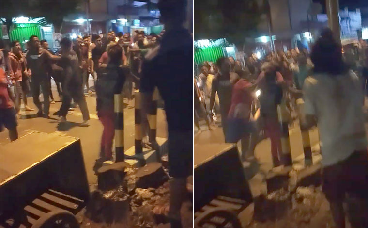 Cuplikan video yang beredar di medsos. Tampak sejumlah warga melakukan pemukulan kepada anak punk yang diduga mabuk sehingga menimbulkan keresahan.