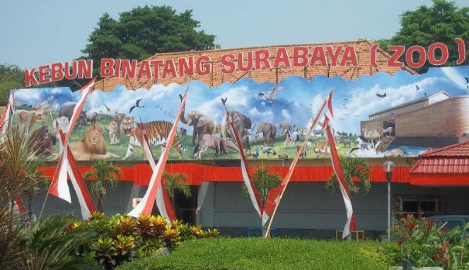 Kebun Binatang Surabaya nampak dari depan. (foto: viva)