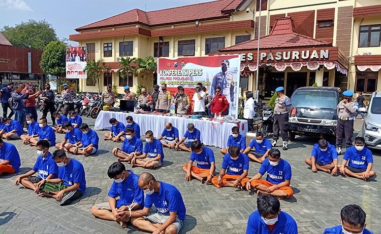 Operasi Sikat Semeru 2020, Polres Pasuruan Berhasil Amankan 83 Tersangka