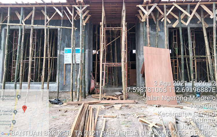 Rehab Kantor Balai Desa Ngerong, Kecamatan Gempol. (foto: ist)