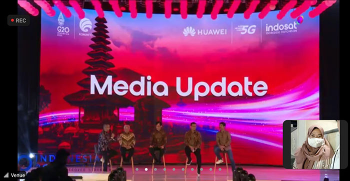 Tangkapan layar IOH saat launching jaringan 5G di Bali secara virtual.