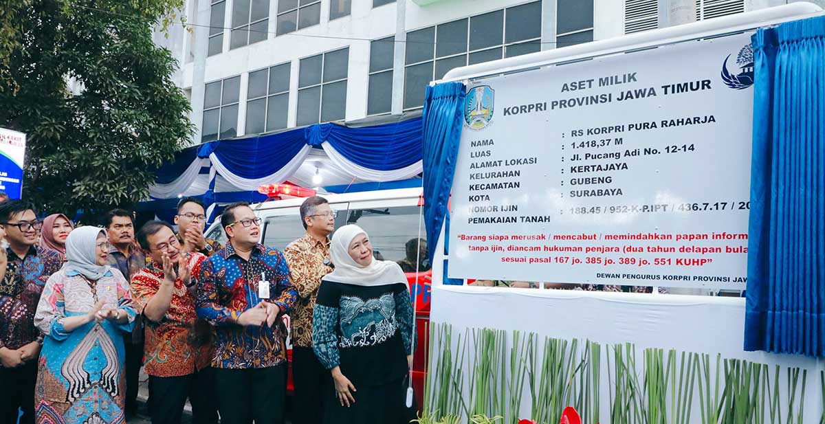Gubernur Khofifah saat peresmian RS KORPRI Pura Raharja.