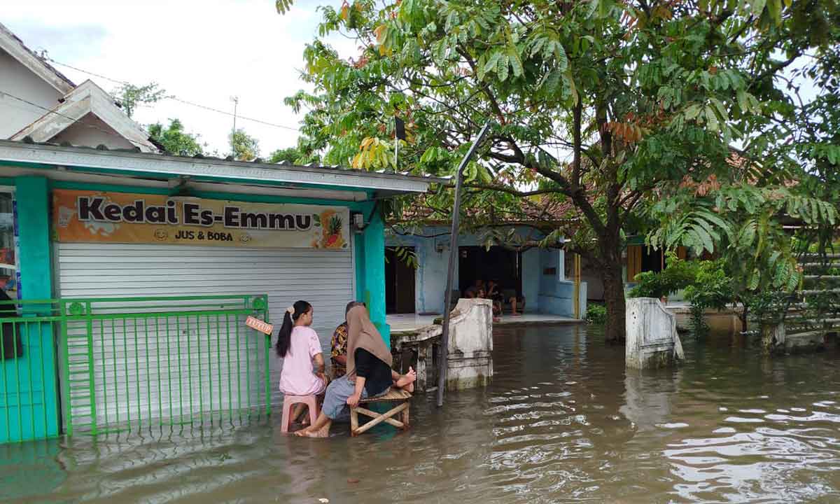 Banjir di Dusun Beluk, Desa Jombok, Kecamatan Kesamben, Jombang.