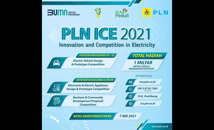 Para generasi muda yang punya ide menarik terkait kelistrikan bisa ikut dalam ajang PLN ICE 2021.