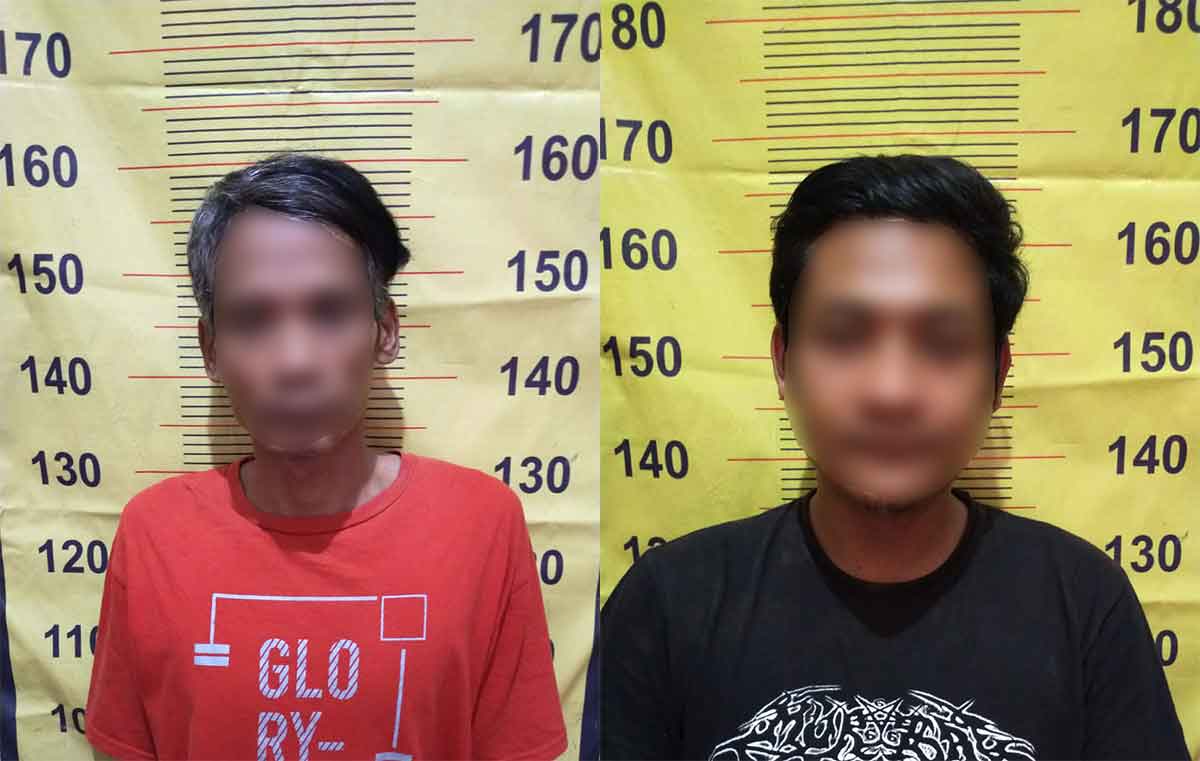 Dua kurir narkoba yang diamankan Satresnarkoba Polres Pasuruan.