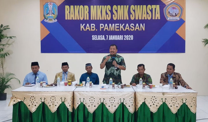 Suasana rakor MKKS SMK Swasta di Kabupaten Pamekasan.