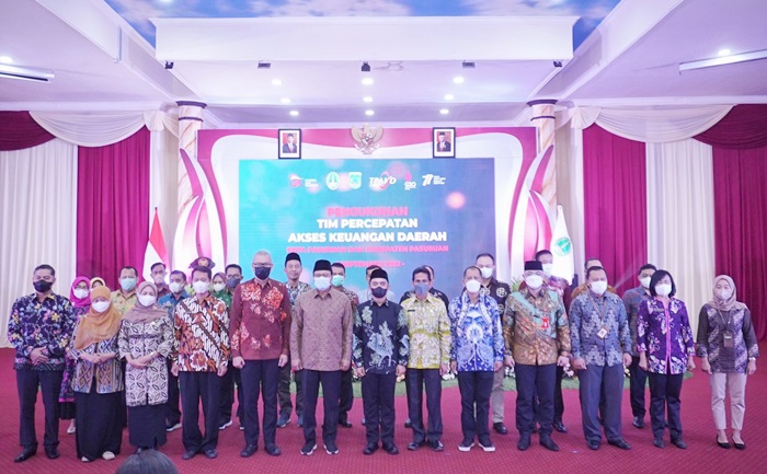 Pemkot Pasuruan bersama OJK Wilayah Malang mengukuhkan TPAKD Kota Pasuruan di Gedung Gradika Bhakti Praja Kota Pasuruan, Selasa (6/9/2022).

