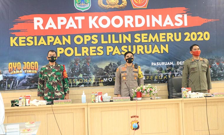 Rakor Persiapan Ops Lilin Semeru 2020, Kapolres Pasuruan Tekankan Kamtibmas dan Protokol Kesehatan