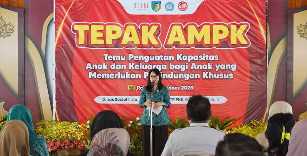 Ketua TP PKK Kabupaten Kediri, Eriani Annisa Hanindhito, saat memberi sambutan. Foto: Ist