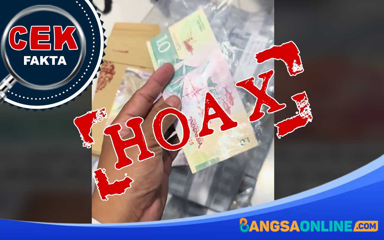 Tangkapan layar yang menunjukkan sebuah uang kertas dengan pecahan 1.0, viral di media sosial TikTok.