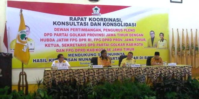 Suasana rapat konsolidadi DPD I Golkar Jatim. Foto: merdeka.com