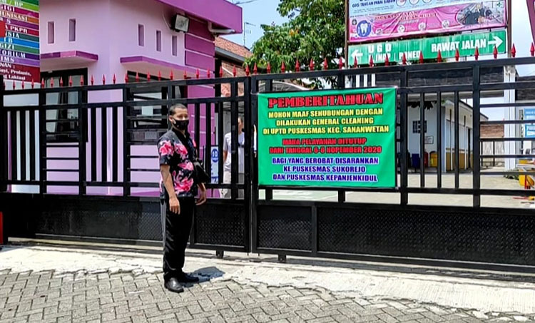 Puskesmas Sananwetan Kota Blitar Ditutup Tiga Hari. (foto: ist)
