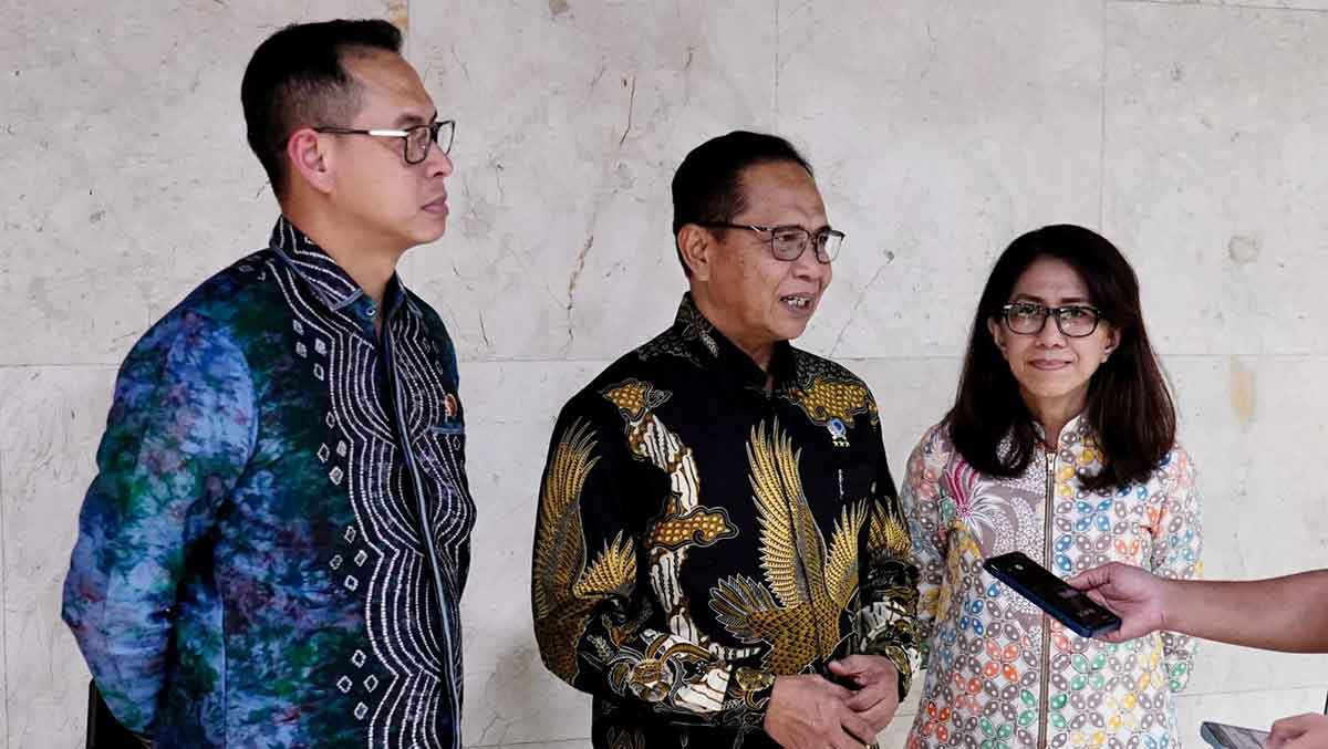 Sekjen Kementerian ATR/BPN, Pudji Prasetijanto Hadi, saat memberi keterangan ke awak media.