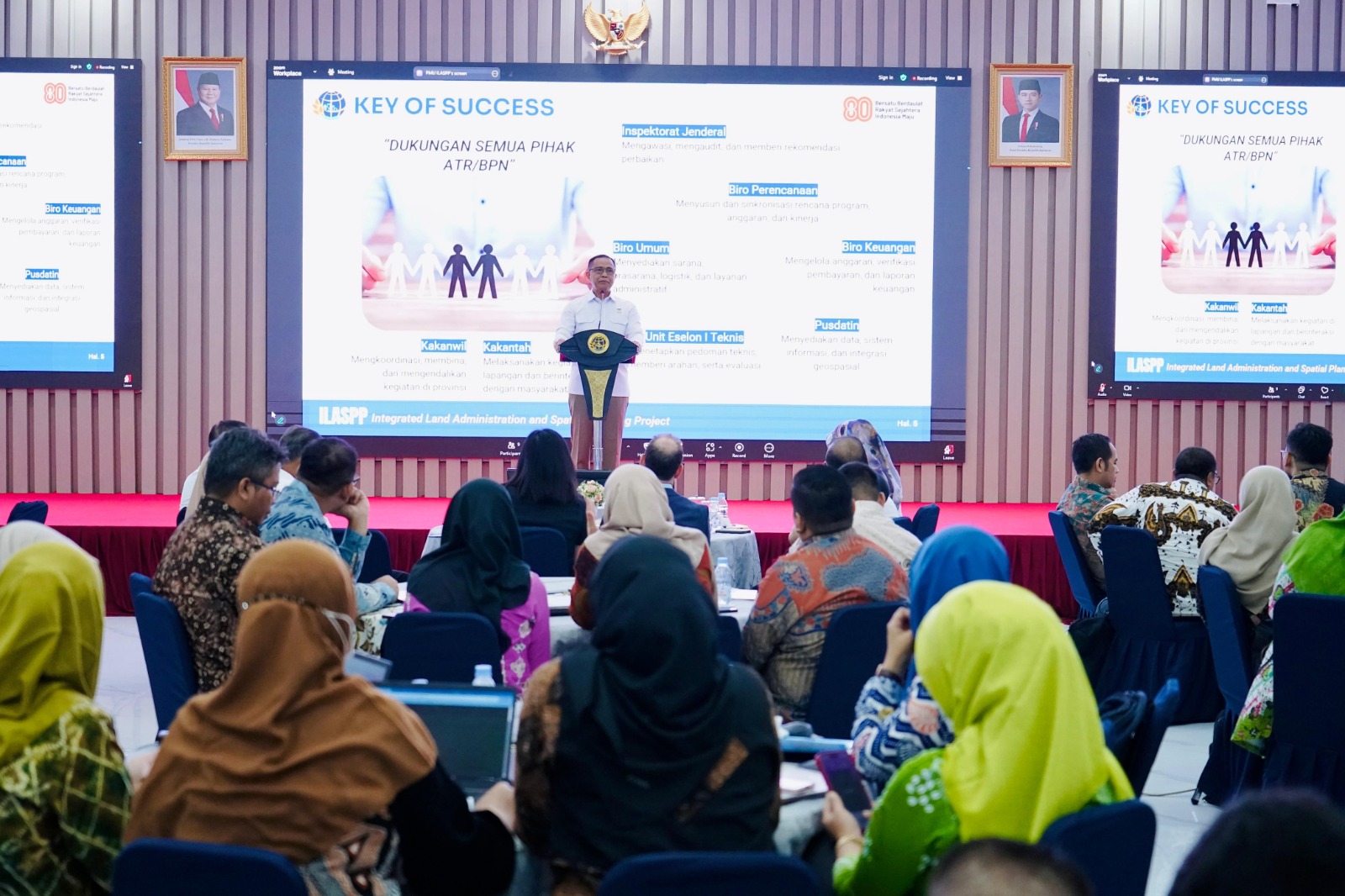 Sekretaris Jenderal (Sekjen) Kementerian ATR/BPN, Pudji Prasetijanto, saat membuka bimtek.